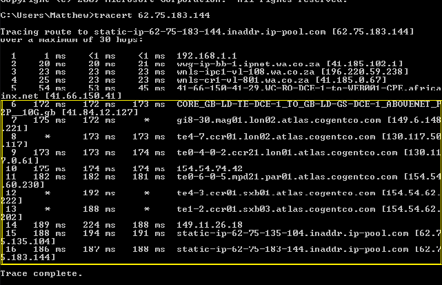 Traceroute Sonic