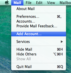 mac mail add account